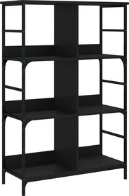 vidaXL fekete szerelt fa könyvespolc 78,5 x 33 x 117,5 cm