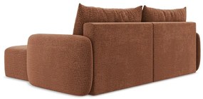 Téglavörös kinyitható-tárolóhelyes sarokkanapé (jobb oldali) Kalena – Makamii