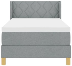 Boxspring Ágy Matrac Fekete Szürke Színben, 100 x 200 cm Szövet
