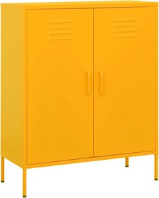 vidaXL mustársárga acél tárolószekrény 80 x 35 x 101,5 cm