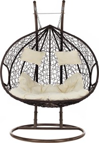 Függő dupla fotel, réz/barna/bézs, DALVEA 2 NEW