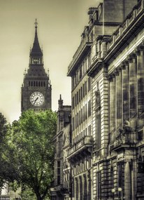 Poszter 20,5x28,4cm Kilátás a Big Benre a St James Parkból, Assaf Frank