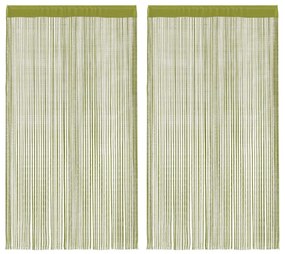 2 db zöld zsinórfüggöny 140 x 250 cm