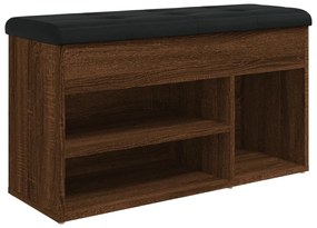 barna tölgy színű szerelt fa cipőtároló pad 82 x 32 x 45,5 cm