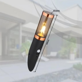 Globo 3157BCS-Kültéri fali lámpa érzékelővel BOSTON 1xE27/15W/230V IP44 fekete/réz