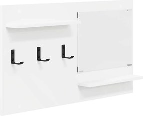 vidaXL Fali Kabáthorog polcokkal Fehér 90 x 10 x 50 cm Faanyag