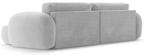 Világosszürke bársony kinyitható-tárolóhelyes sarokkanapé Tonale – Cosmopolitan Design