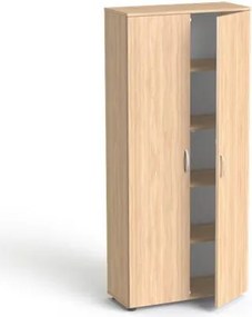 Szekrény, 5 rendező magas, kétajtós, polcokkal, MAYAH Freedom SV-01, tölgy (IBXSZ01T)
