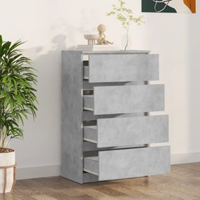 betonszürke szerelt fa tálalószekrény 60 x 35 x 98,5 cm
