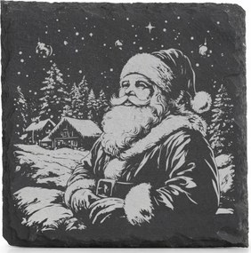 Karácsonyi kő alátét x4 bögre Mikulás Téli kunyhó Ajándék