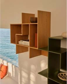 Natúr színű moduláris polcrendszer tölgyfa dekorral 80x80x25 cm Ina – Kave Home