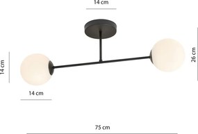 Emibig modern mennyezeti lámpa roma fehér fekete emi1232/2
