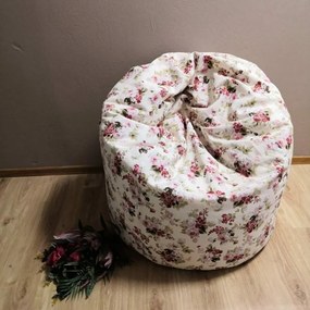 Vintage rózsás babzsák fotel (felnőtt méret)
