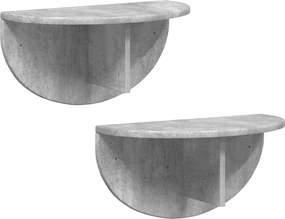 vidaXL Falpolc 2 pcs Beton Szürke 48 x 24 x 24 cm Faanyag