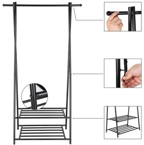 Álló fogas LINEA fekete