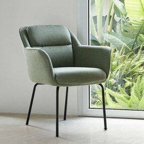 Zöld kárpitozott karfás étkezőfotel Sadira – Teulat