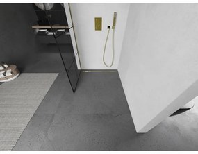 Mexen Kioto zuhanyparaván 80x200 cm 8 mm, arany profil, üveg fekete mintás 1, 800-080-101-01-77
