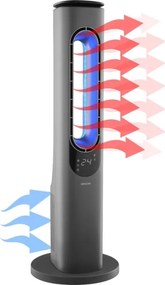 Sencor - Lapát nélküli toronyventilátor 1200/2000W/230V antracit + távirányító