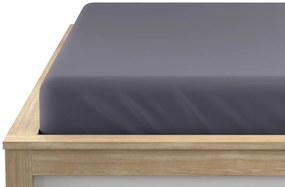 Sötétszürke mikroszálas gumis lepedő 160 x 200 cm