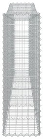 6 db íves horganyzott vas gabion kosár 400x30x100/120 cm