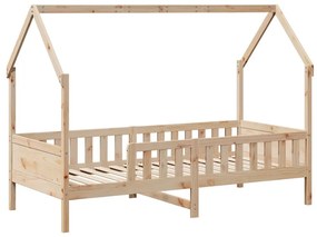 tömör fenyőfa házikó gyerekágykeret 90 x 200 cm