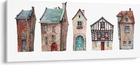 Kép - Akvarell házak (120x50 cm)