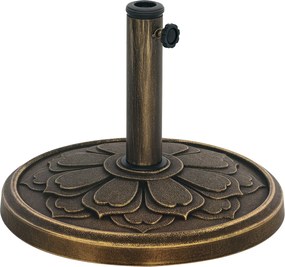 Outsunny Kerek Napernyő Alapállvány Kertekhez, Betonkitöltésű, 12 kg-os Súly, Bronz | Aosom