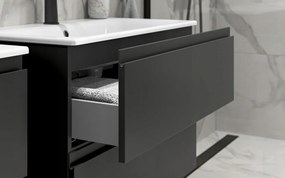 Cersanit Moduo Slim SET, akasztós szekrény 80x38x62 cm + mosogató 80 cm, antracit matt, S801-468-DSM