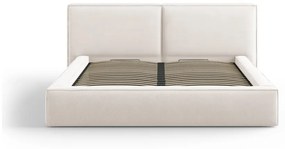 Bézs kárpitozott franciaágy tárolóhellyel, ágyráccsal 180x200 cm Arendal – Cosmopolitan Design