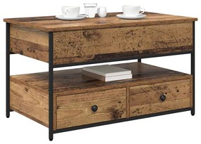 vidaXL Dohányzóasztal fiókkal Öreg fa 85 x 50 x 50 cm Faanyag