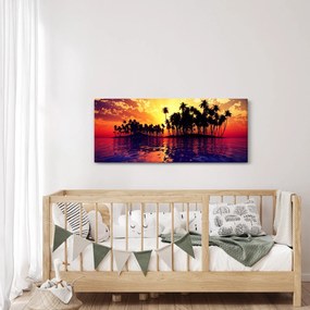 Egy sziget képe naplementekor (120x50 cm)