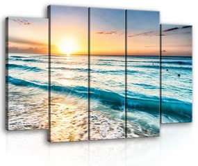 Vászonkép, 5 darabos Napos tenger 150x100 cm méretben