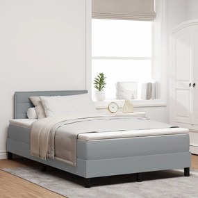 Box Spring Ágy Matraccal és LED Fénnyel Szürke 120x200 cm Szövet