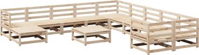 vidaXL 12 részes tömör fenyőfa kerti kanapészett