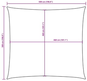 barna négyzet alakú oxford-szövet napvitorla 5 x 5 m