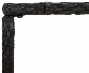 fekete polyrattan üveglapos bárasztal 180 x 70 x 110 cm