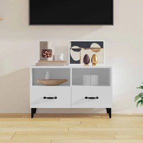 Fehér szerelt fa tv-szekrény 80 x 36 x 50 cm