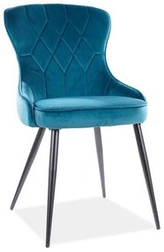 Lotus Velvet étkezőszék, türkiz / fekete