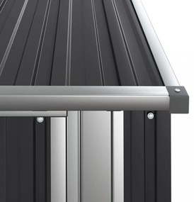 antracitszürke horganyzott acél kerti fészer 118,5x97x209,5 cm