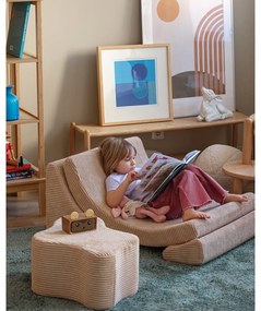 Világosbarna kordbársony gyerek puff Cloud – Wigiwama