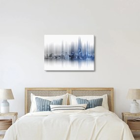Kép - Panoráma a városra, kék-szürke (70x50 cm)