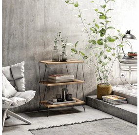 LAZANDOS dohányzóasztal 75x48 cm barna/fekete