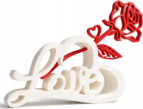 Love Figura 3D szív alakú felirat rózsával Valentin nap Személyre szabás