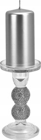 Üveg gyertyatartó közepes 15,5 cm JK0349