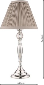 LAURA ASHLEY 3724959-Q ELLIS Kristály Asztali lámpa Csiszolt króm, Szürke E14 IP20