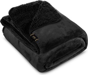 Kétoldalas takaró Tedy 150x200 fekete puha bolyhos meleg bükk strapabíró