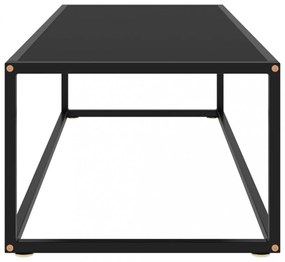 fekete dohányzóasztal fekete üveggel 120 x 50 x 35 cm