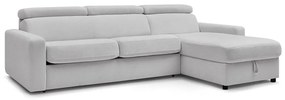 Világosszürke kinyitható sarokkanapé (variálható) Monaco – Bobochic Paris