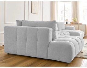 Világosszürke kinyitható-tárolóhelyes sarokkanapé (bal oldali-U alakú) Fuji – Bobochic Paris