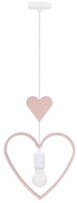 Candellux Gyermek zsinóros csillár HEART 1xE27/20W/230V rózsaszín/fehér 31-12104